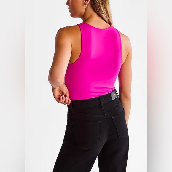 NWT Express Body Contour Sleeveless High Neck Front Cutout Thong Bodysuit S - Picture 3 of 8